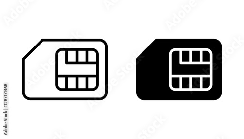 Sim card icon vector. dual sim card sign and symbol