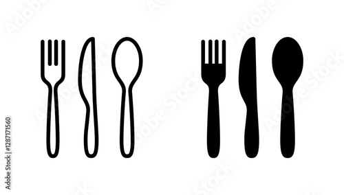 spoon and fork icon vector. spoon, fork and knife icon vector. restaurant sign and symbol