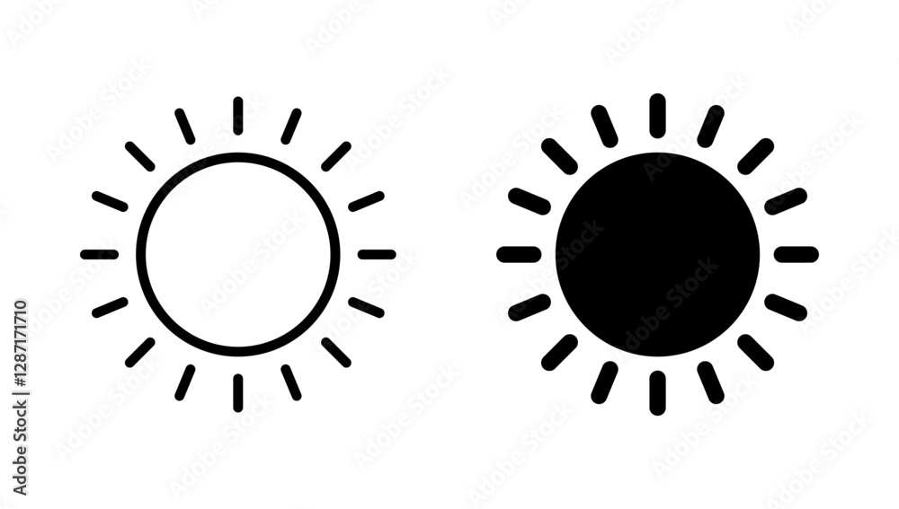 Sun icon vector. Brightness sign and symbol Sun icon vector. Brightness sign and symbol