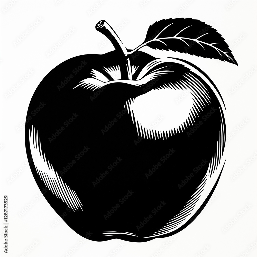 black and white apple