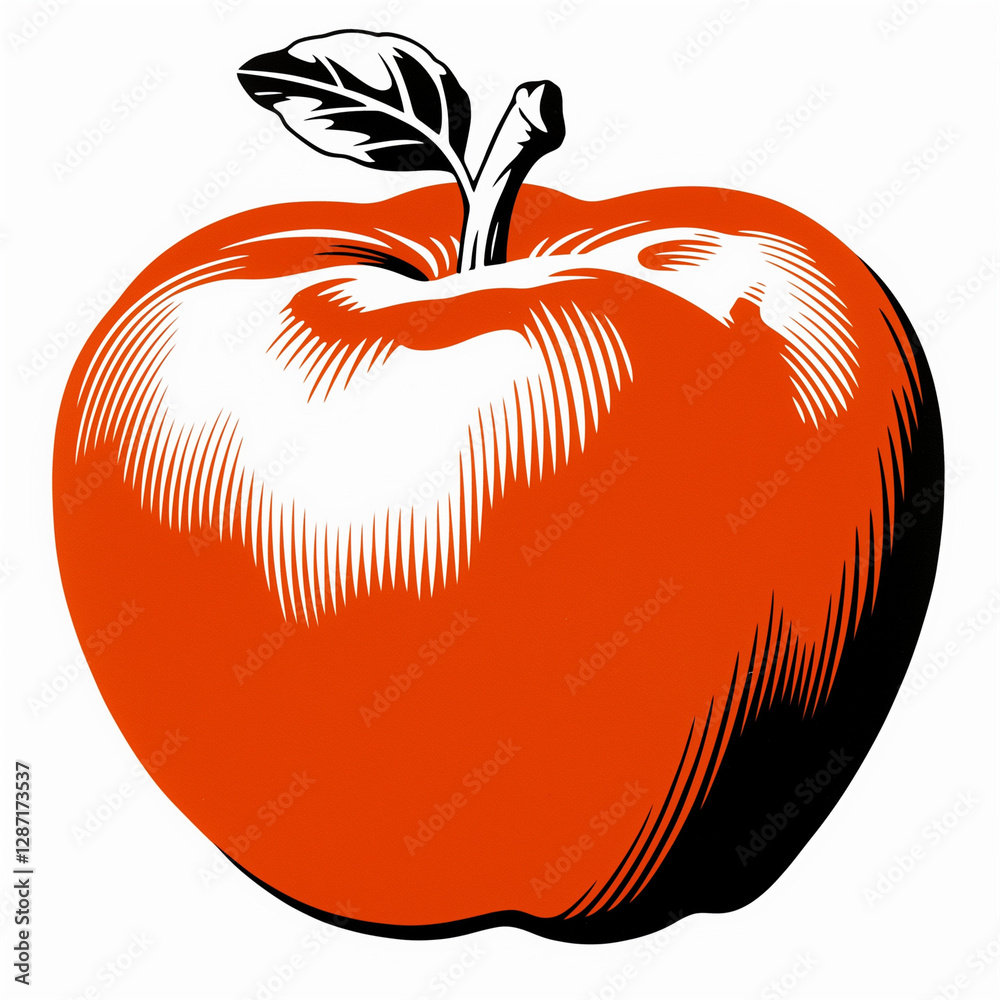 red apple vector illustration