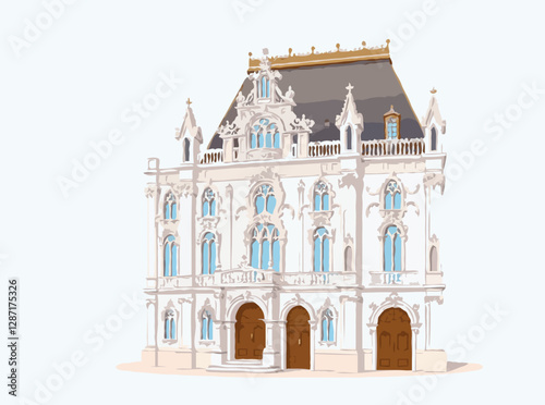 Intricate Baroque Architecture Vector Art