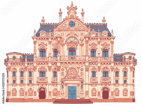 Intricate Baroque Architecture Vector Art
