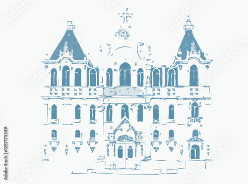 Intricate Baroque Architecture Vector Art