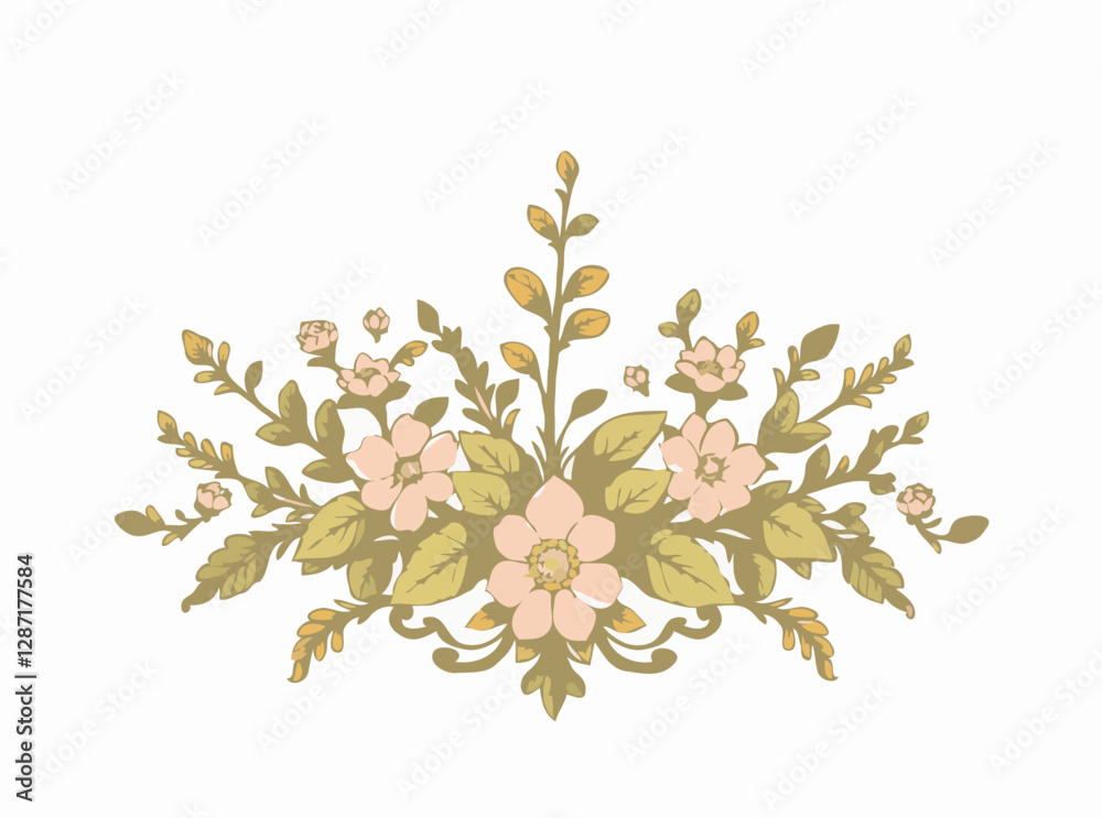 Fototapeta premium Detailed Baroque Foliage Vector Decoration