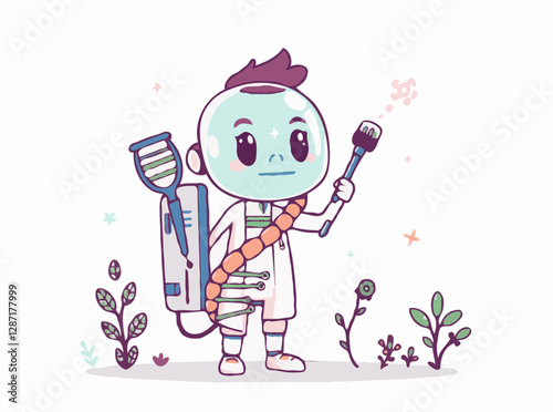 Biotechnology and Genetics Vector Illustration
