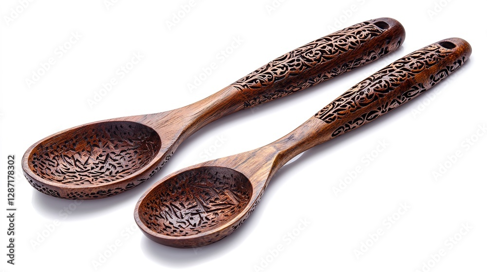 Rustic handcarved wooden utensils set artisan workshop product photography natural material close-up culinary art Rustic handcarved wooden utensils set artisan workshop product photography natural material close-up culinary art