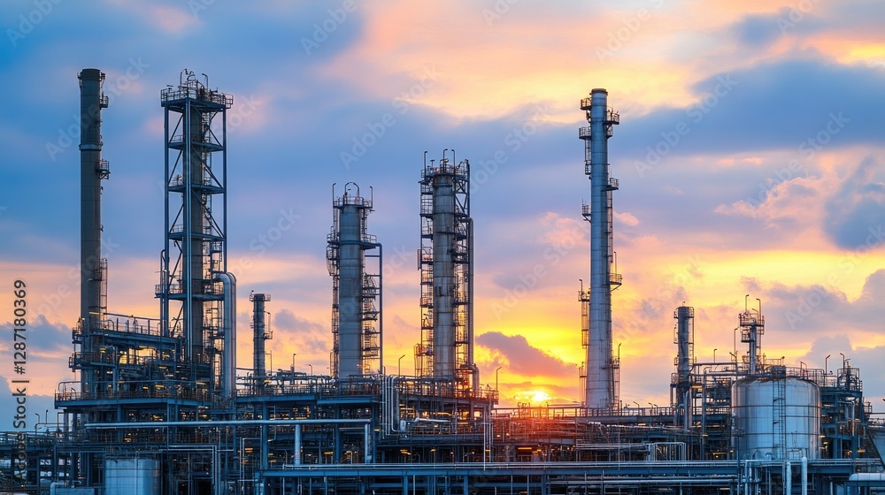 Gas separation towers in a refinery complex with interconnected distillation columns Gas separation towers in a refinery complex with interconnected distillation columns