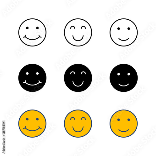 smile icon set. smile emoticon icon. feedback