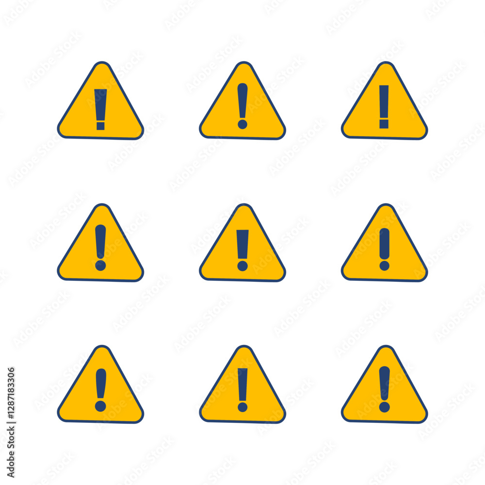 Danger sign. attention sign icon set. Hazard warning attention sign Danger sign. attention sign icon set. Hazard warning attention sign