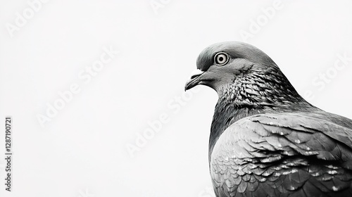 Wallpaper Mural Racing pigeon close-up isolated on white animal photography studio environment detailed perspective Torontodigital.ca