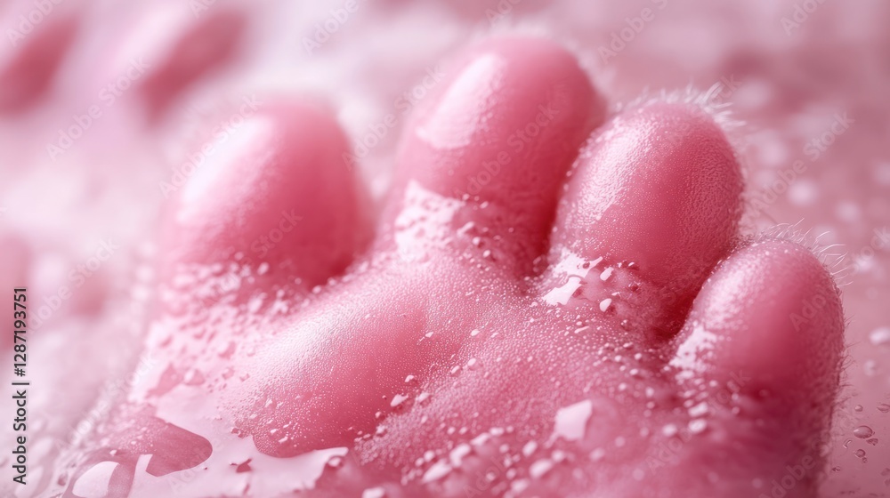 Fototapeta premium Baby's soapy foot in bath, bubbles, closeup, hygiene
