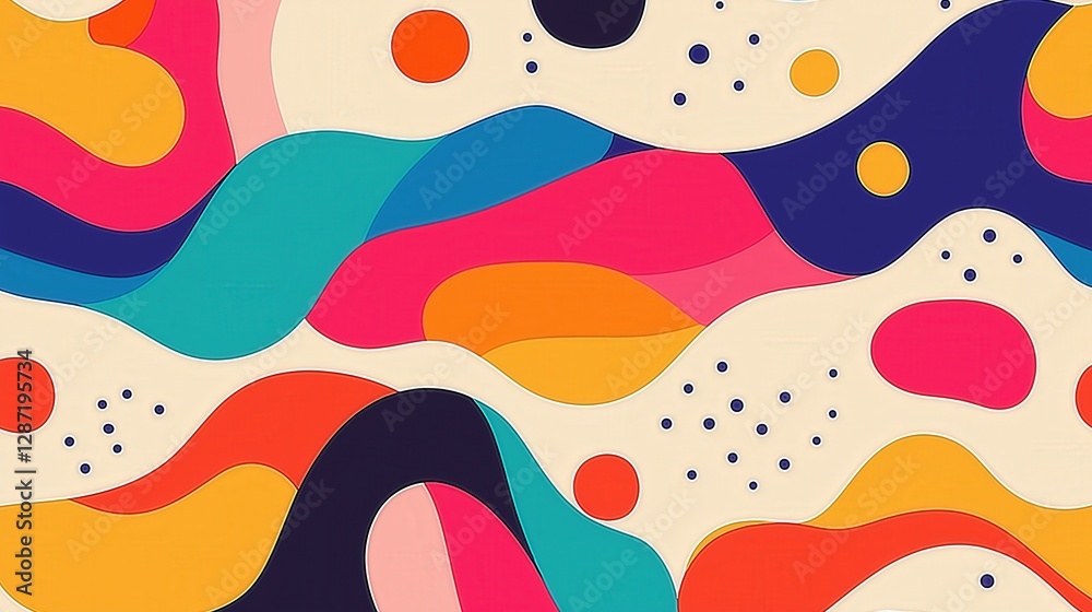 Colorful abstract fluid shapes with dots on artistic modern background Colorful abstract fluid shapes with dots on artistic modern background