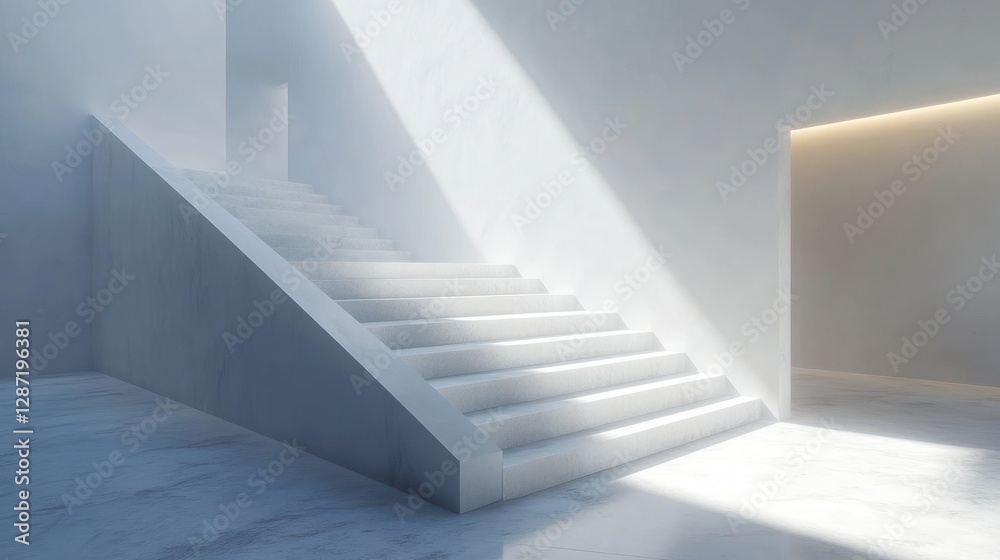 Fototapeta premium Sunlit Modern Staircase Interior Design