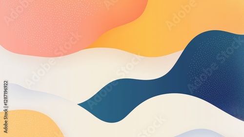 Abstract colorful fluid shapes with soft textured background