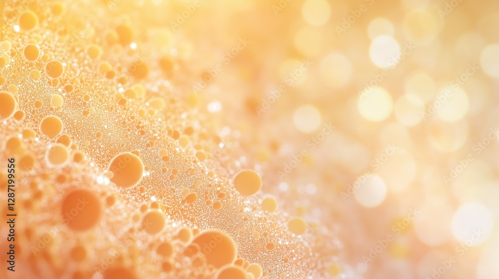 Abstract golden bubbles floating on soft illuminated background Abstract golden bubbles floating on soft illuminated background