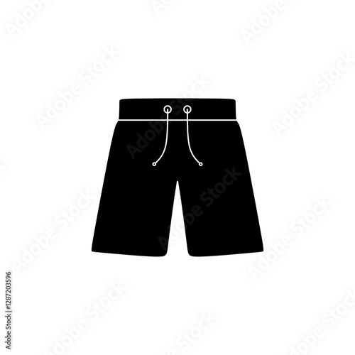 Men's Shorts icon in black fill silhouette vector illustration. Editable graphic resources for many purposes.