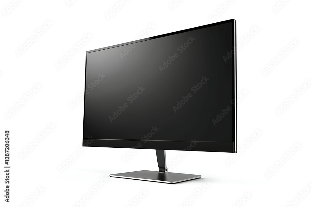 Black LCD monitor isolated on white background Black LCD monitor isolated on white background