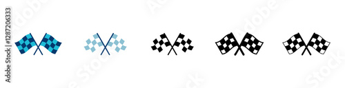 Race flag icon vector isolated on white background. Competition sport flag line vector icon. Racing flag. Start finish flag. Checkered. Start