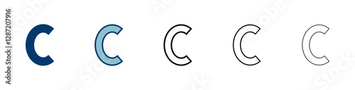 Copyright icon vector isolated on white background. copyright symbols