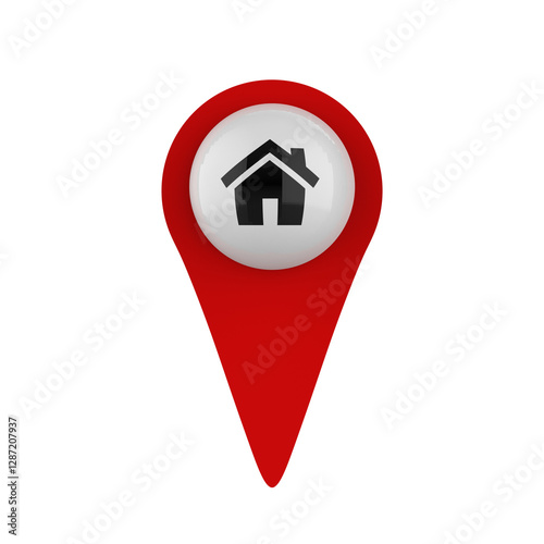 house red icon map pint set, 3d render in transparent