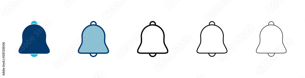 Bell Icon vector isolated on white background. Notification symbol. Bell vector icon Bell Icon vector isolated on white background. Notification symbol. Bell vector icon