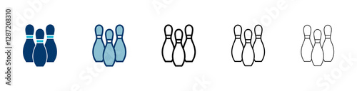 Bowling game Pin Icon vector isolated on white background. Bowling icon, ball and pin