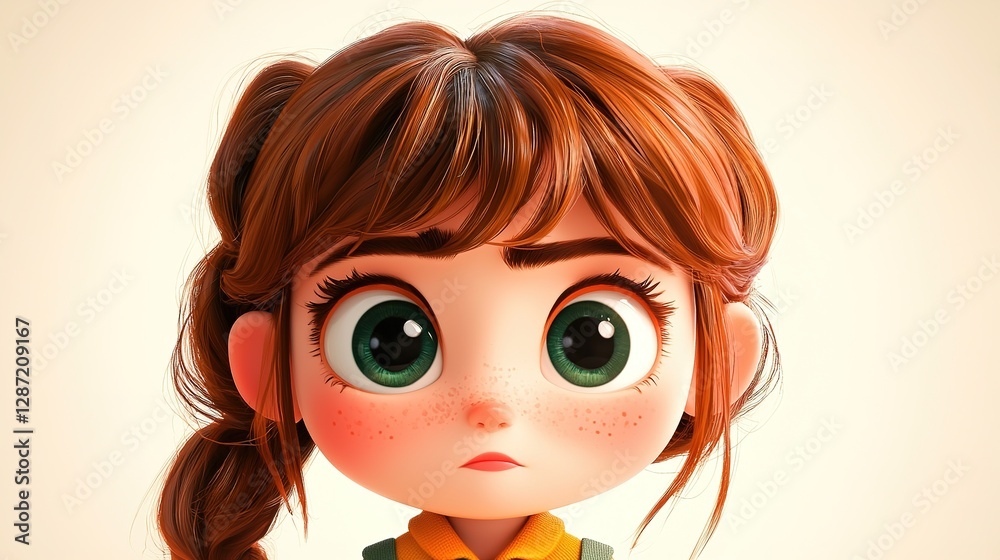 Cute proportions character digital art isolated background charming environment close-up view whimsical concept Cute proportions character digital art isolated background charming environment close-up view whimsical concept