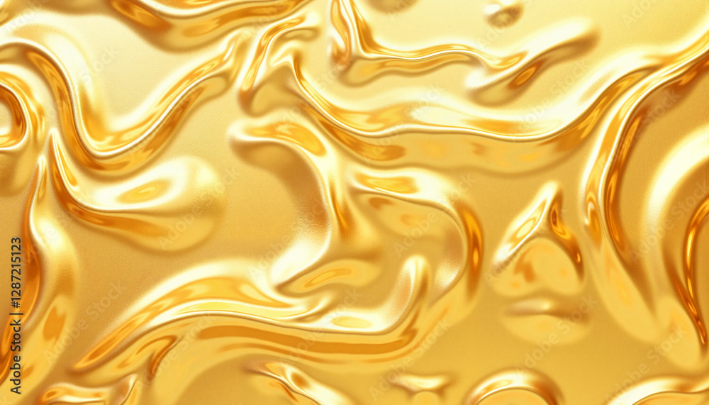 Obraz premium Golden liquid abstract texture with flowing patterns