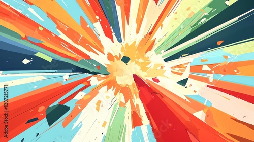 Vibrant abstract explosion of colors creating a dynamic visual impact.