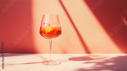 Elegant Aperol Spritz Cocktail Presentation with Soft Sunlight
