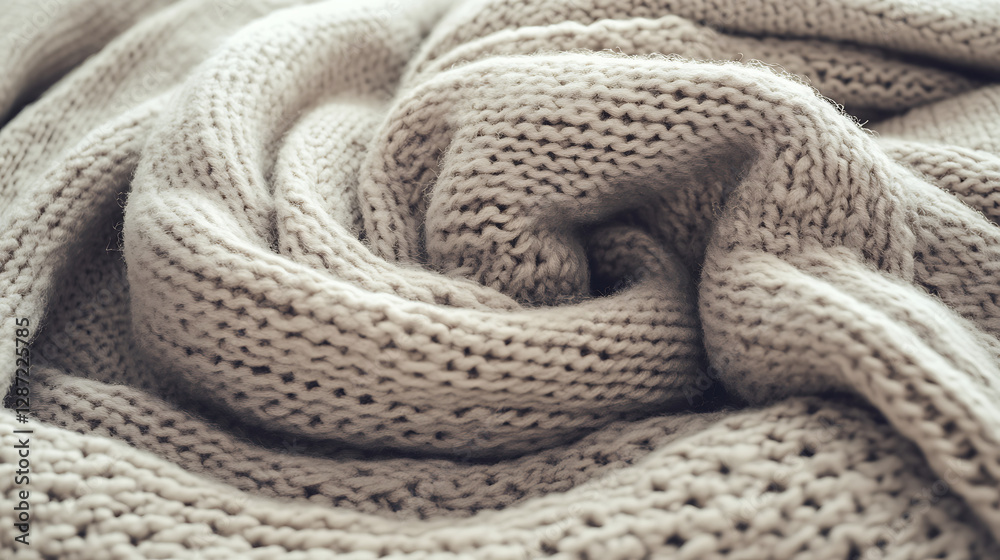 Obraz premium Beige Knitted Fabric Texture Background