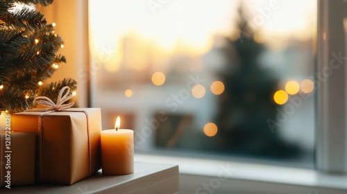 Magical Christmas Eve glow with twinkling lights and warm candles