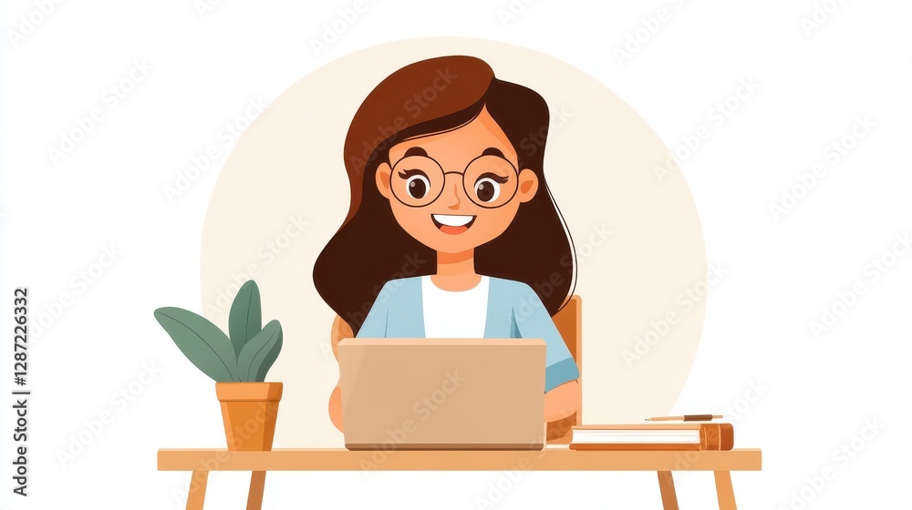 Virtual interview in a modern workspace with a cheerful recruiter Virtual interview in a modern workspace with a cheerful recruiter