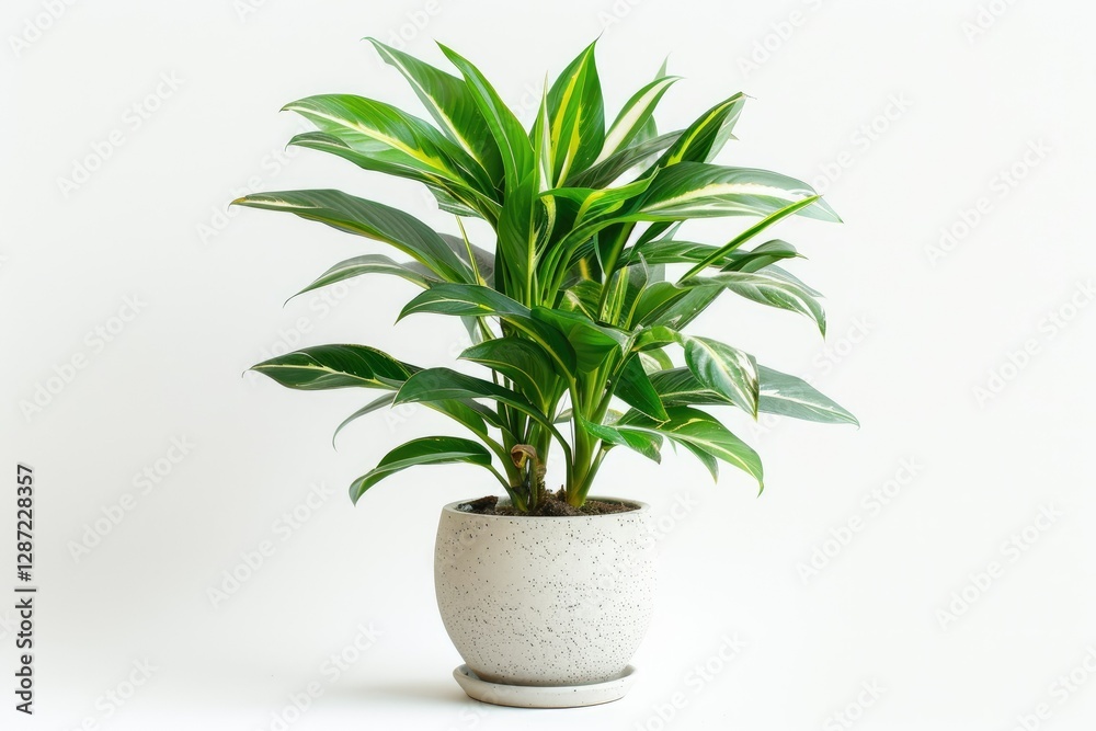 High Quality Visual of Alpinia Zerumbet in a Pot Isolated on White Background High Quality Visual of Alpinia Zerumbet in a Pot Isolated on White Background