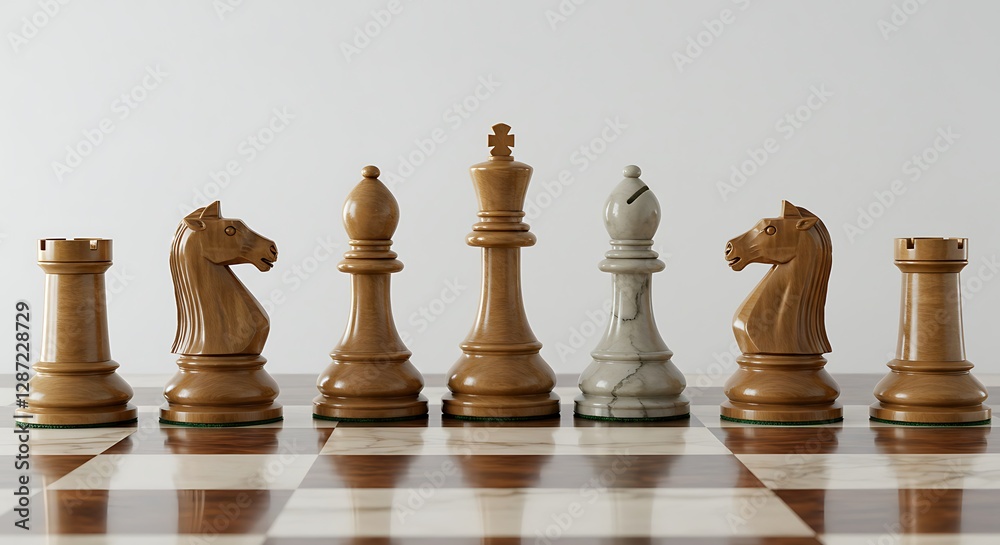 Chess Pieces Arranged on Board Game Strategy and Intelligent Design Chess Pieces Arranged on Board Game Strategy and Intelligent Design