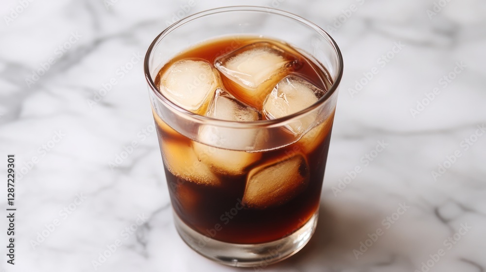 Iced coffee, glass, ice cubes, marble, beverage, drink, refreshment, summer, kitchen, website Iced coffee, glass, ice cubes, marble, beverage, drink, refreshment, summer, kitchen, website