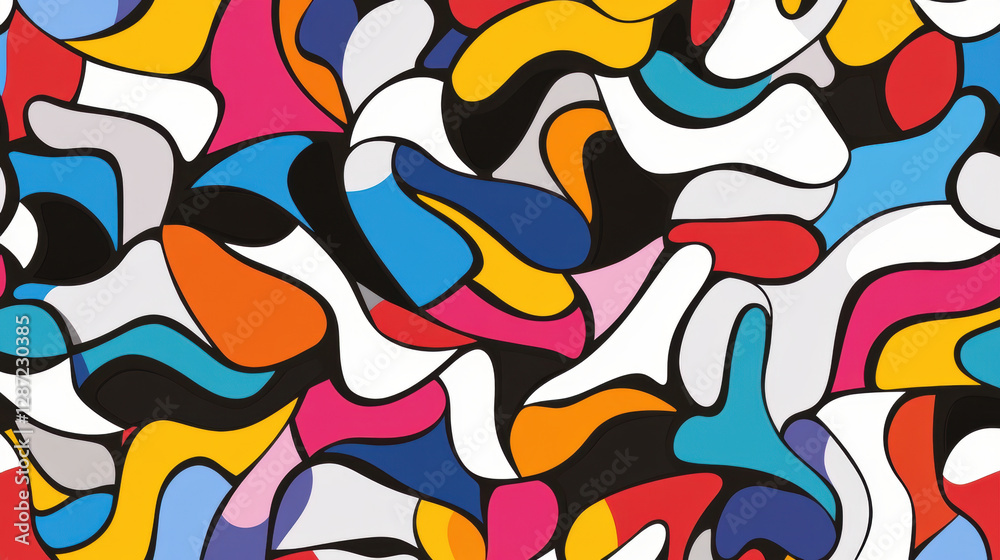 Naklejka premium Colorful abstract design featuring flowing shapes and vibrant