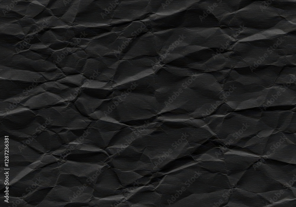 Black crumpled paper texture background for creative design projects Black crumpled paper texture background for creative design projects