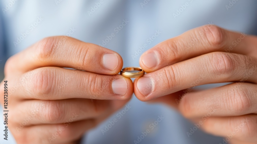 Man removes wedding ring after divorce, reflecting on new beginnings Man removes wedding ring after divorce, reflecting on new beginnings