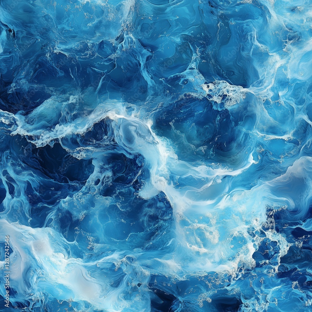 Obraz premium Abstract Blue and White Waves Texture Background