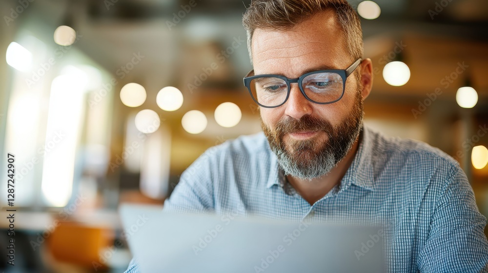 Digital marketer analyzing SEO data in a modern office environment Digital marketer analyzing SEO data in a modern office environment