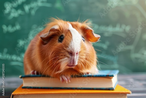 Wallpaper Mural Back to School Zoology September Cute Guinea Pig Learning Education School Concept Guinea Pig Nature Torontodigital.ca