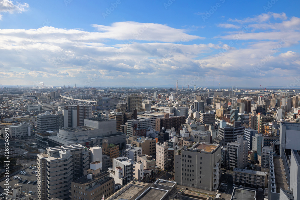 Fototapeta premium 堺市から淡路島を望む風景