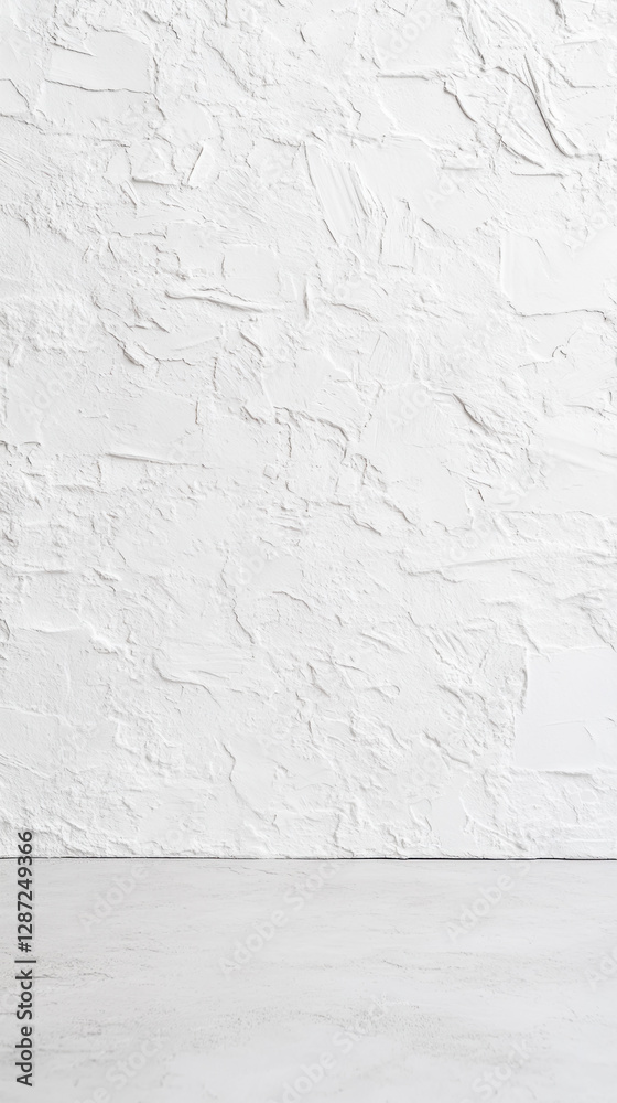 Fototapeta premium Textured white elegance: minimalist vertical wall design for modern interiors
