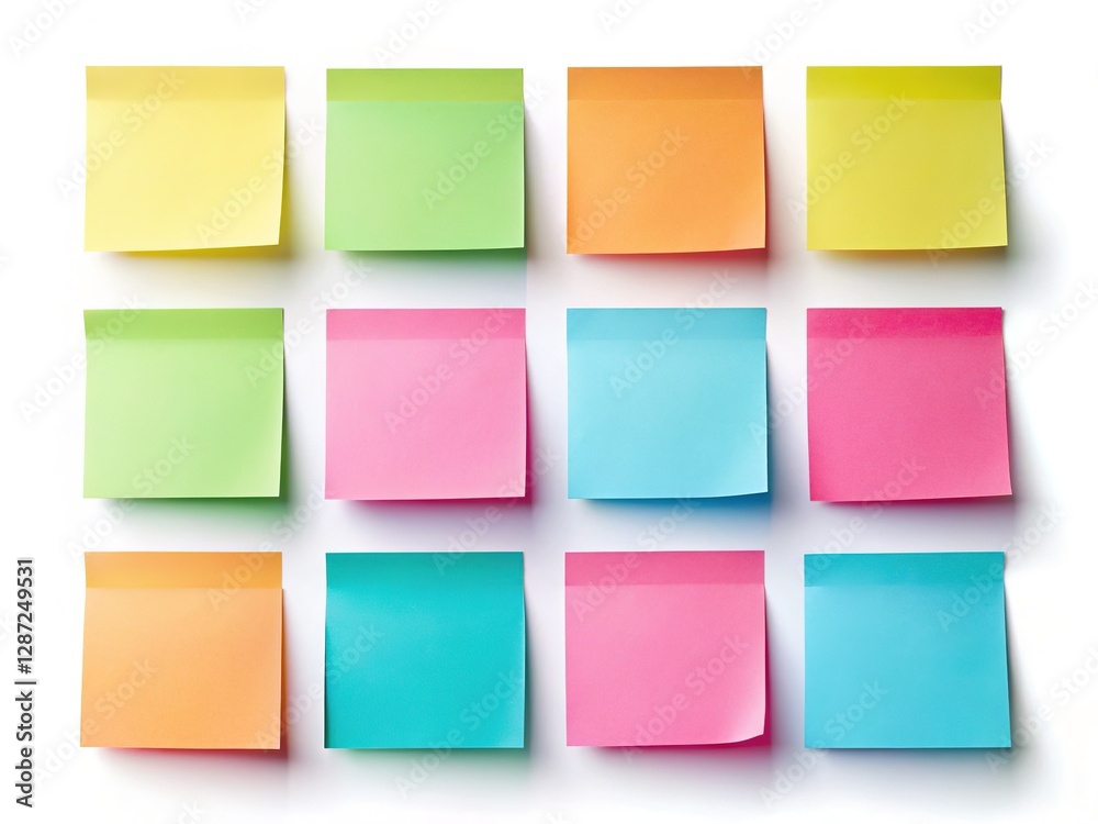 Blank Sticky Note Paper Pastel Colors White Background Blank Sticky Note Paper Pastel Colors White Background
