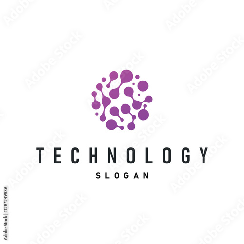 cell neuron technology logo design illustration data simple abstract modern template brand product