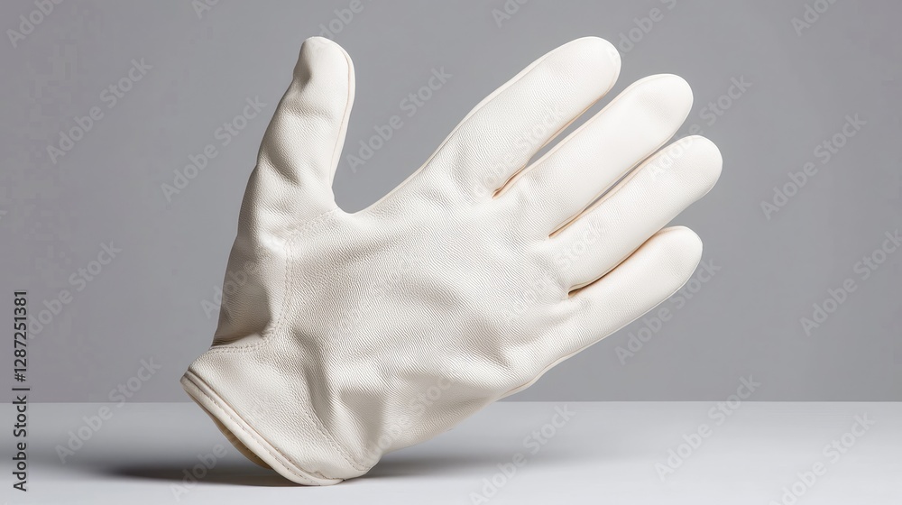 Obraz premium Cream glove, open hand, grey background, product shot, website