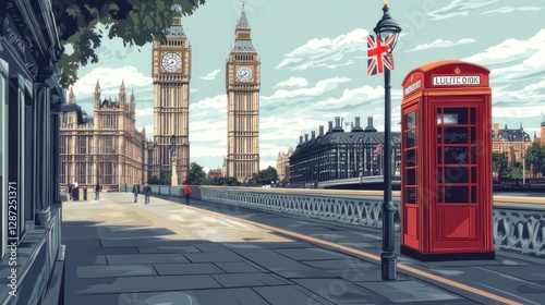 London's Parliament & Phone Booth