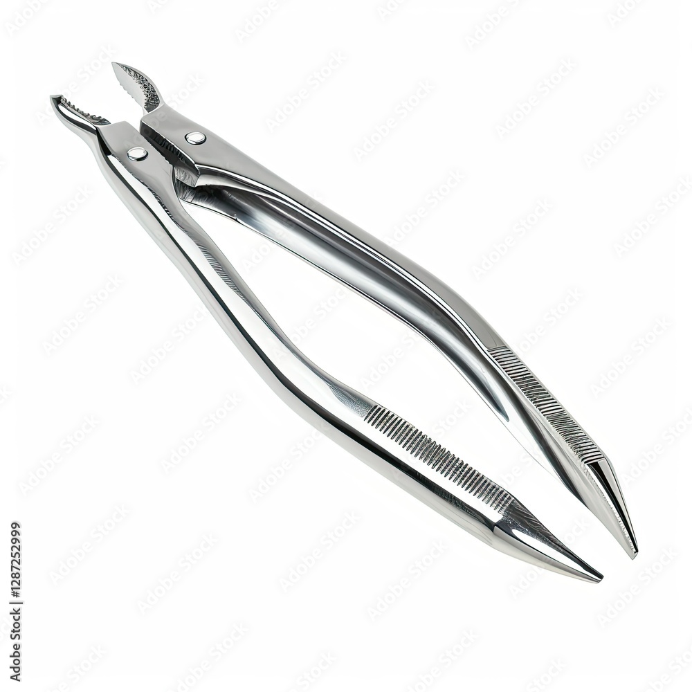 Vibrant Picture of a Photo Forceps, Isolated on a White Background Vibrant Picture of a Photo Forceps, Isolated on a White Background
